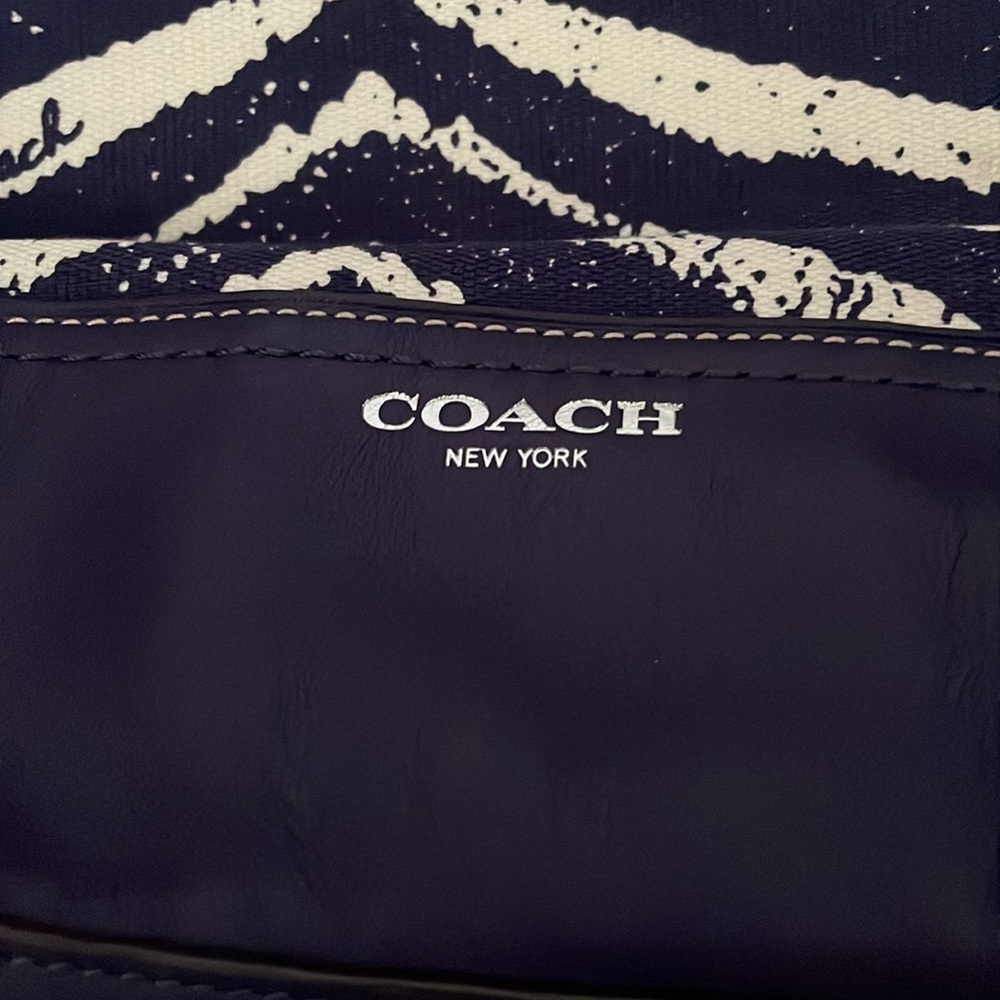 PRE💜 AUTHENTIC Unique, Dark Purple Zebra Coach handbag! Excellent condition. - Picture 2 of 14